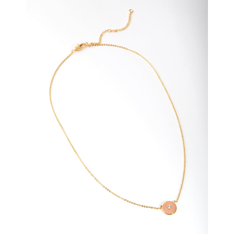 Gold Plated Semi-Precious Diamante Circle Necklace