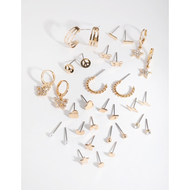 Gold Butterfly Celestial 16-Pack Earring