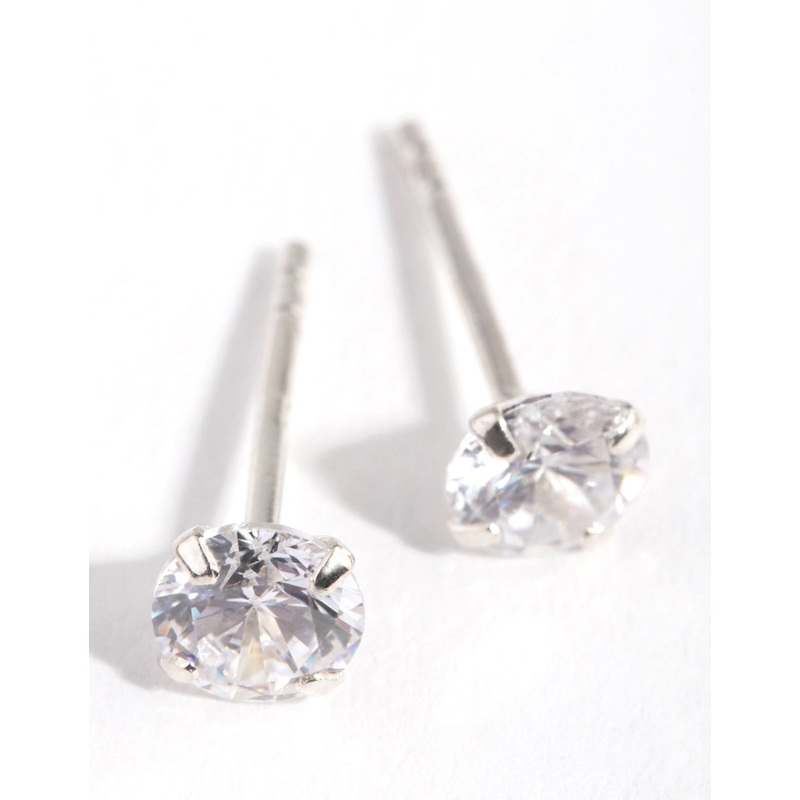 Sterling Silver 0.5ct Cubic Zirconia Stud Earrings