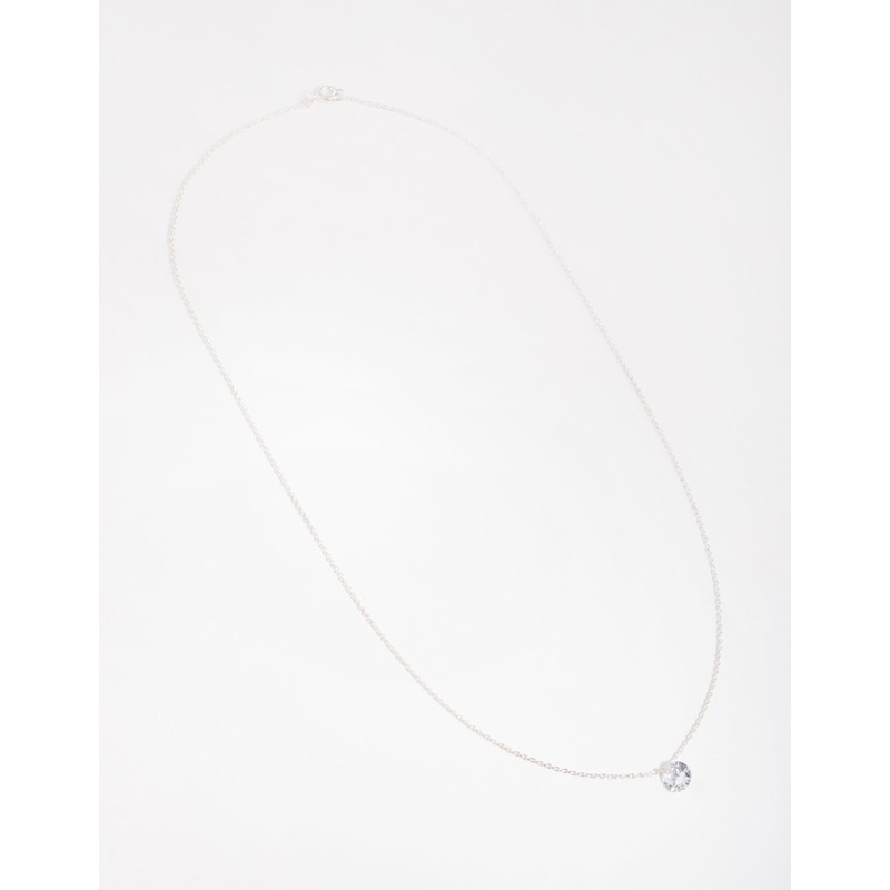 Sterling Silver 1ct Cubic Zirconia Round Necklace