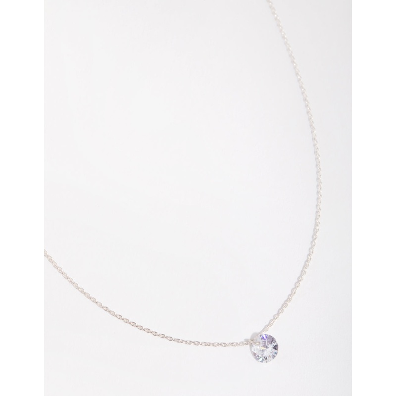 Sterling Silver 1ct Cubic Zirconia Round Necklace