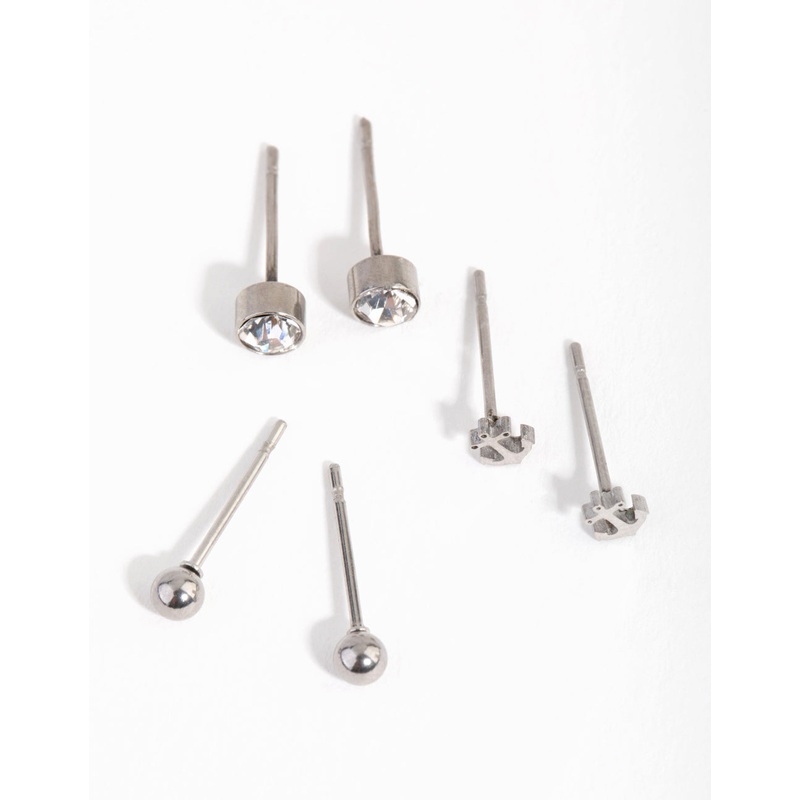 Titanium Sea Pack Stud Earrings