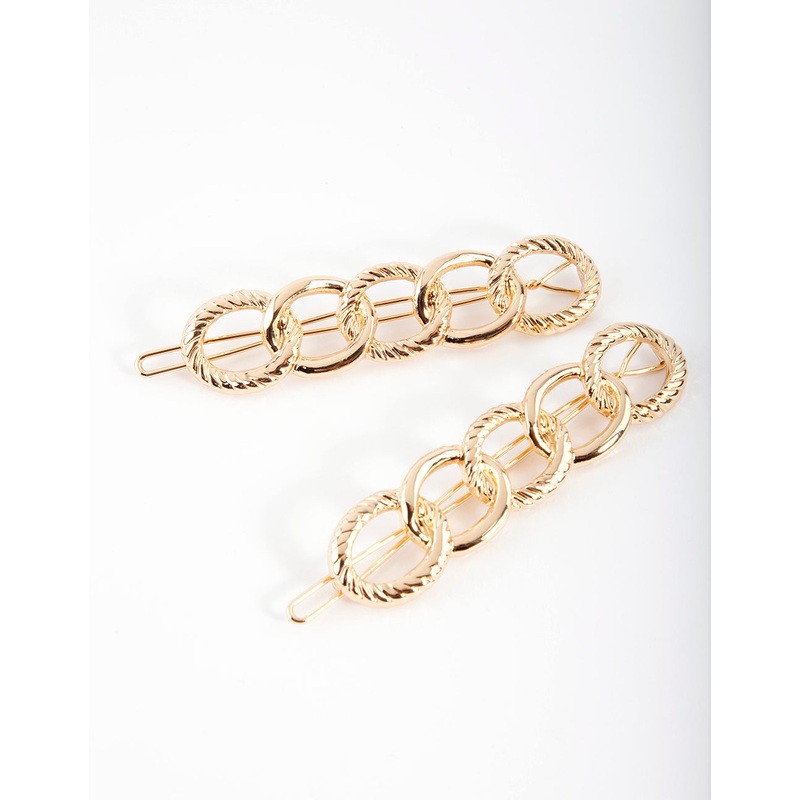 Gold Rope Hair Clip Pack