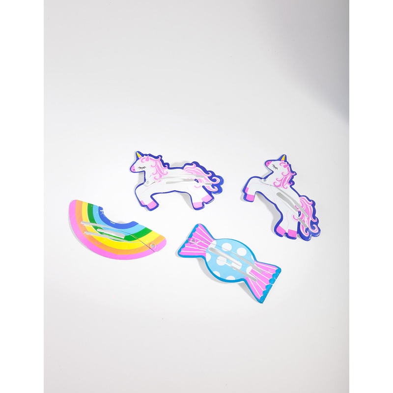Kids 1cm Unicorn Clip 4-Pack