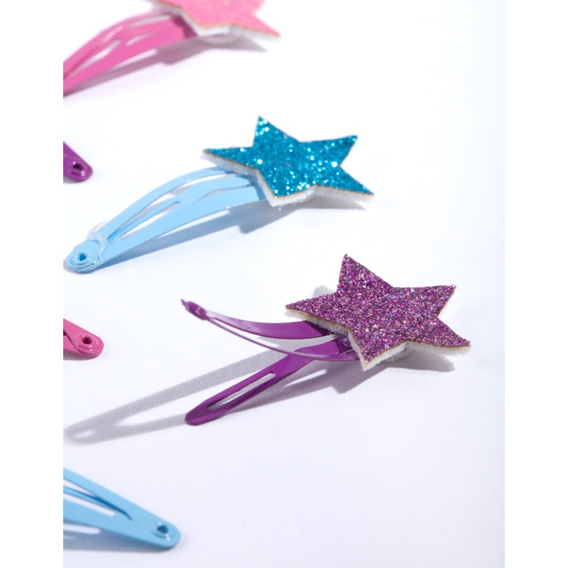 Kids Glitter Star Hair Clip 6-Pack