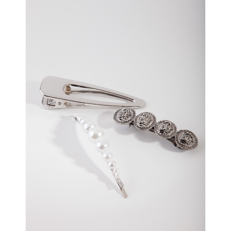 Mix & Match Coin & Pearl Hair Clip Pack