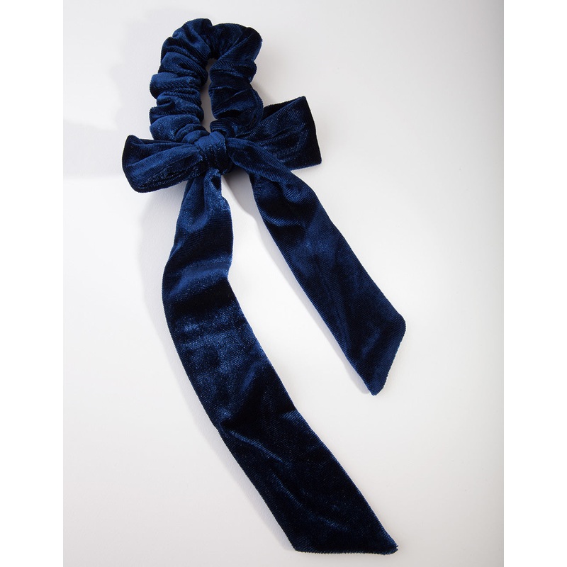 Blue Velvet Scarf Scrunchie