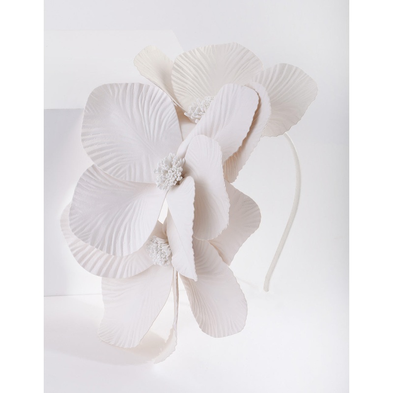 White Large Petal Headband