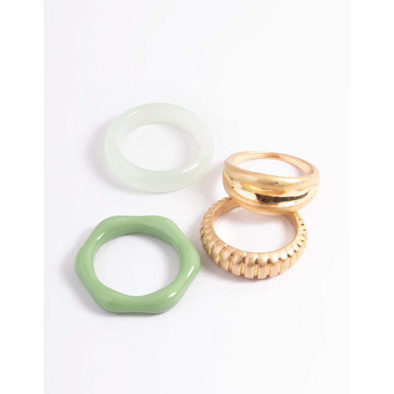 Worn Gold Acrylic Dome & Detail Ring Pack
