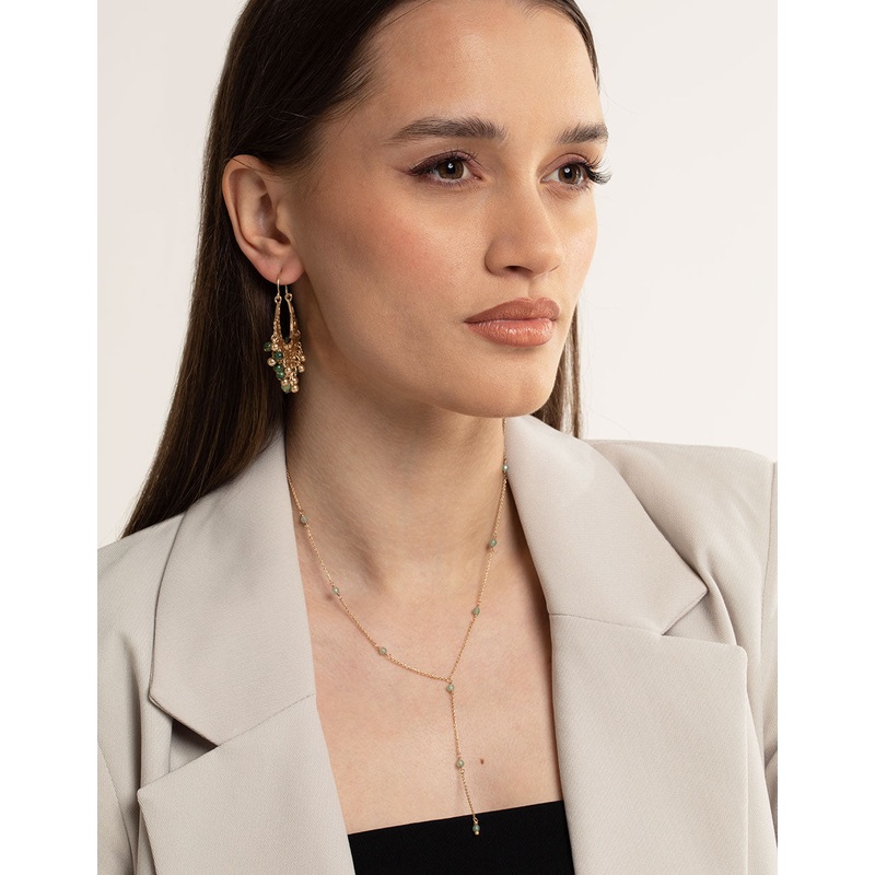 Worn Gold Mini Oval Necklace