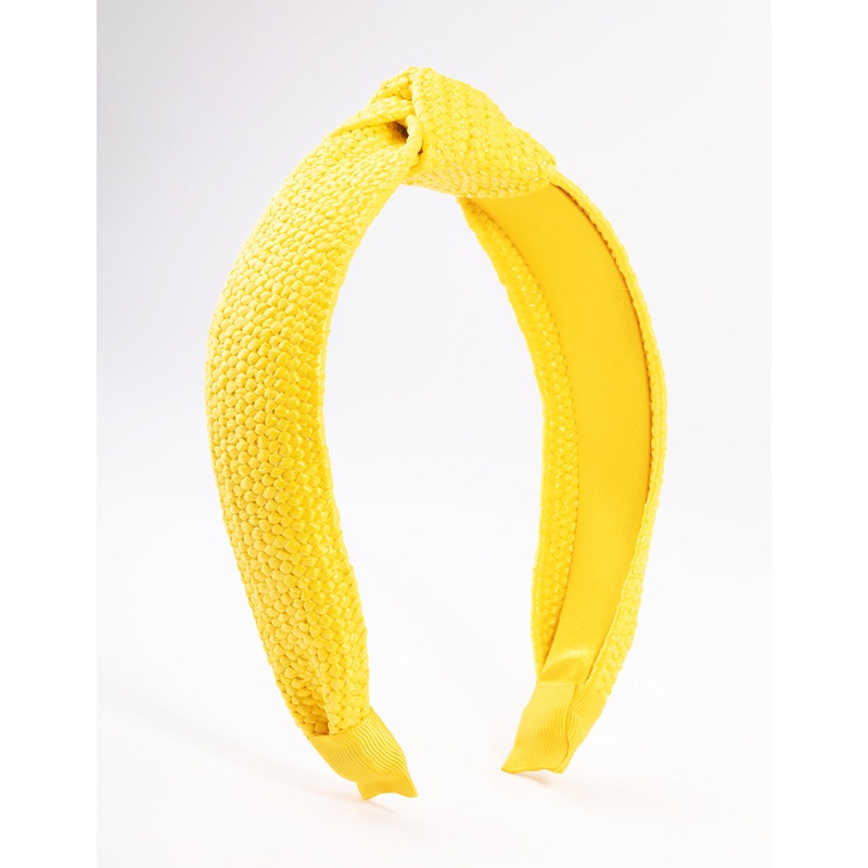 Yellow Fabric Woven Knot Headband