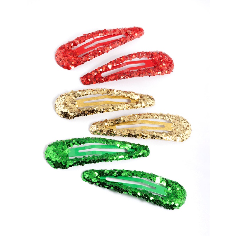 Kids Christmas Glitter Snaps 6-Pack