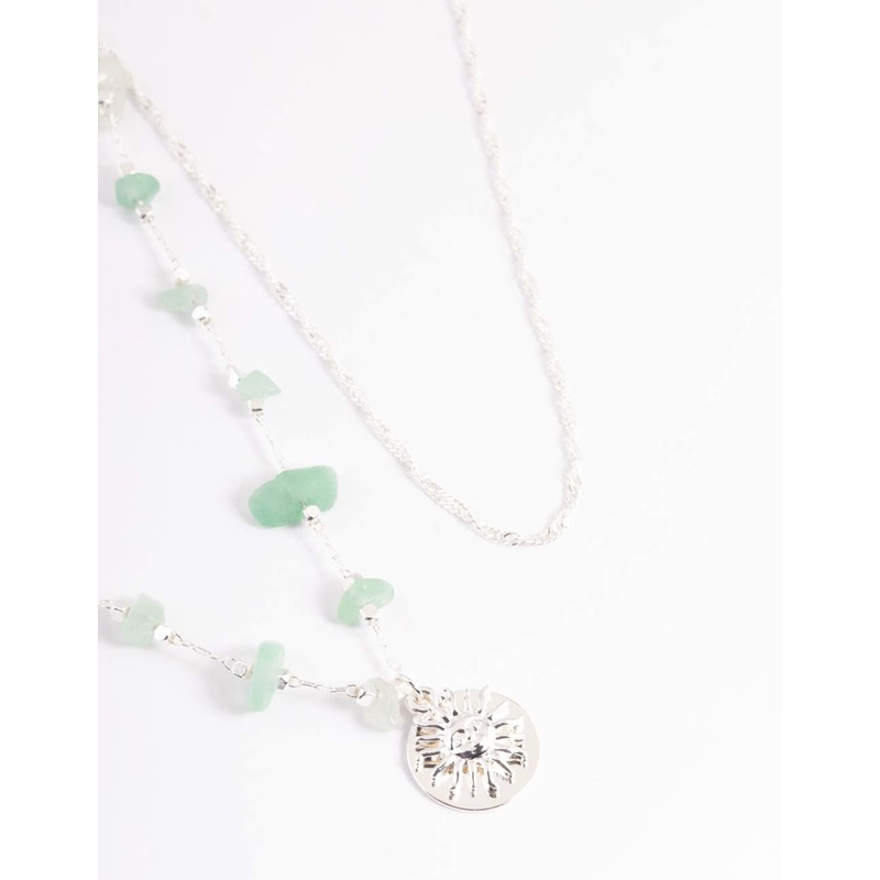 Silver Green Adventurine Choker Pack