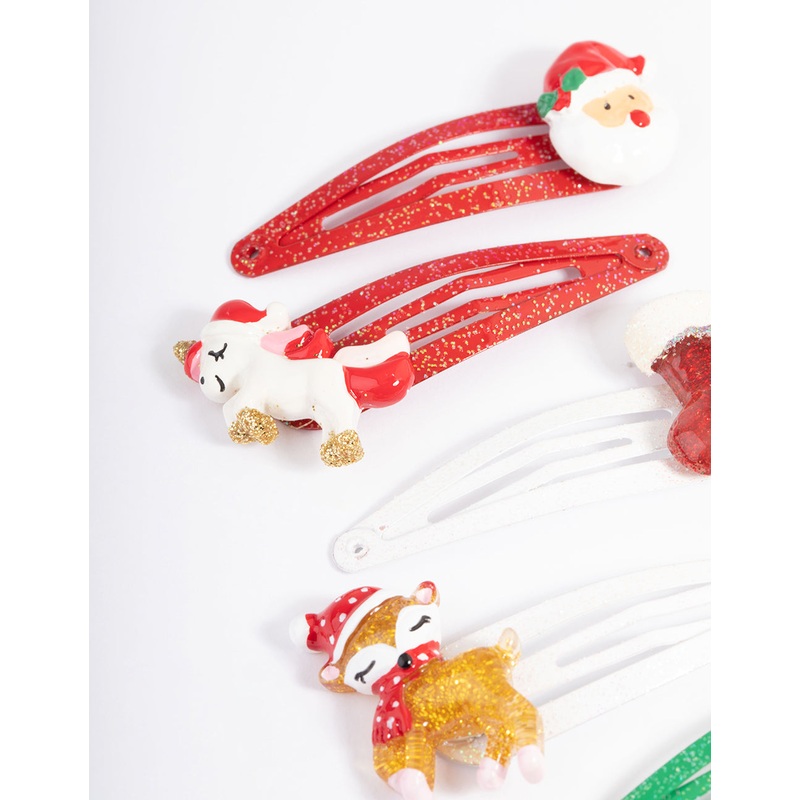 Kids Glitter Motif Snaps 6-Pack