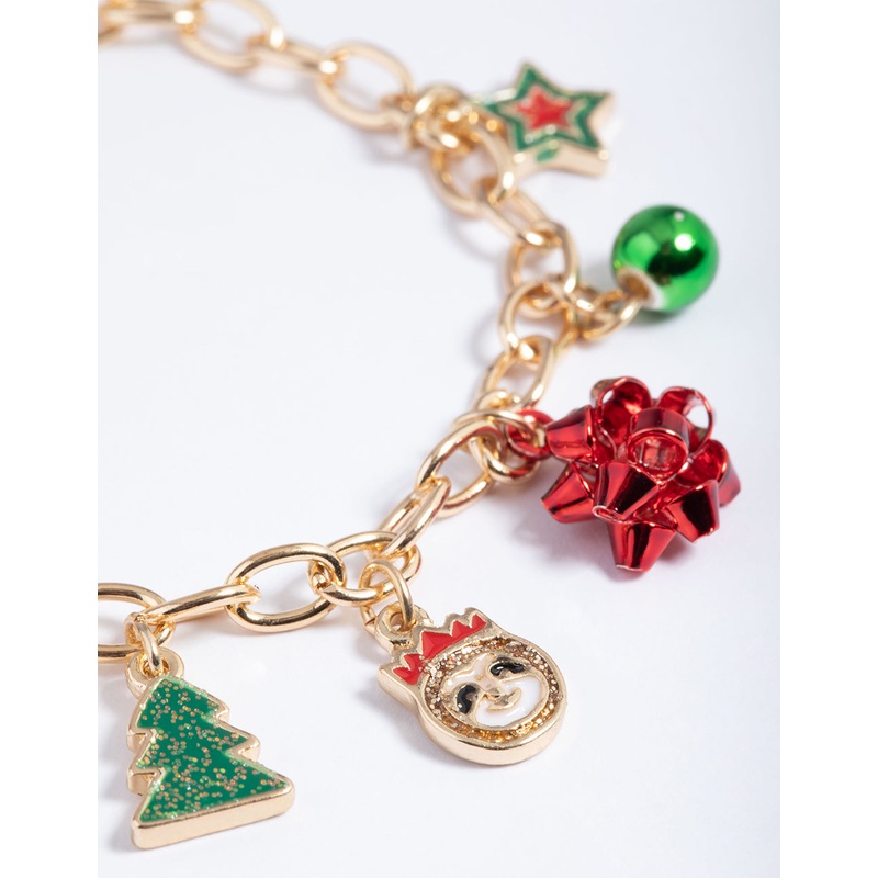 Kids Gold Sloth & Penguin Charm Bracelet