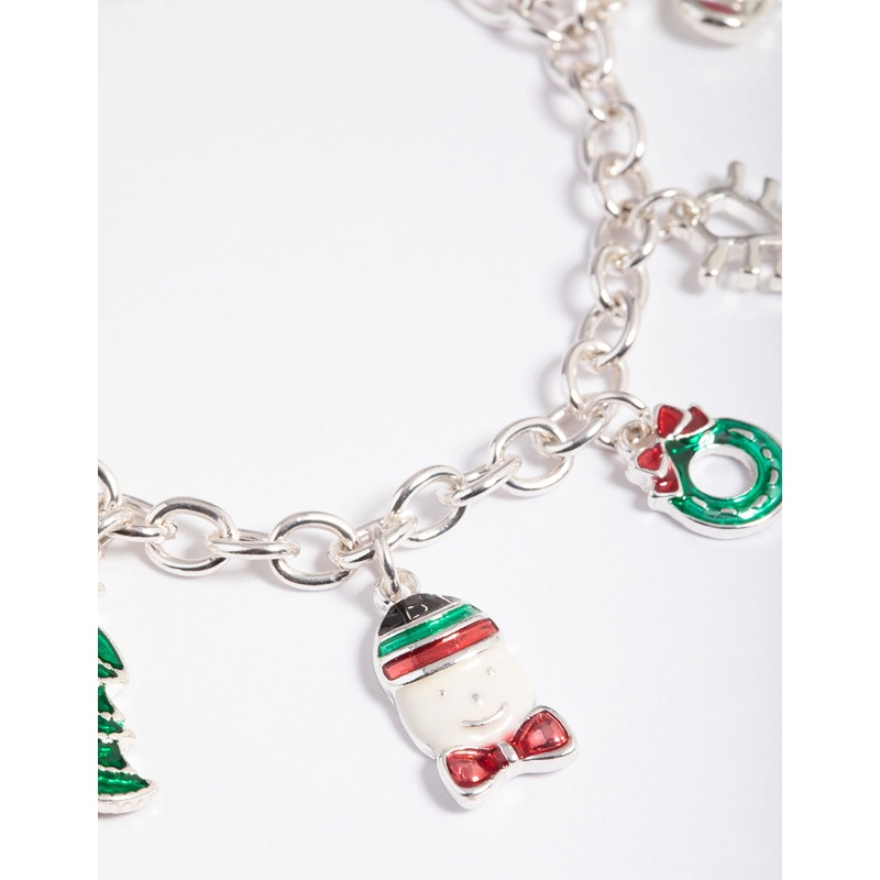 Kids Silver Sleigh Charm Bracelet