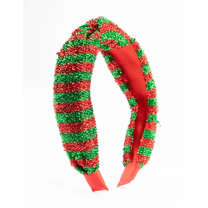 Kids Fabric Crinkle Stripe Knot Headband