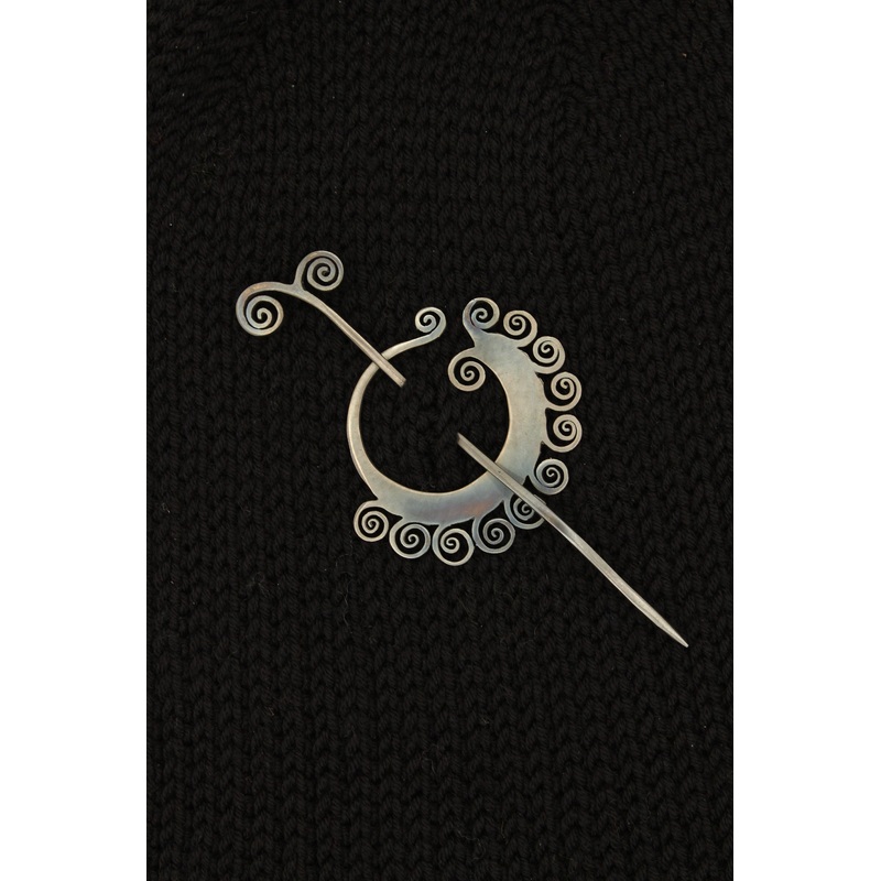 Shawl Pin – Black Coil