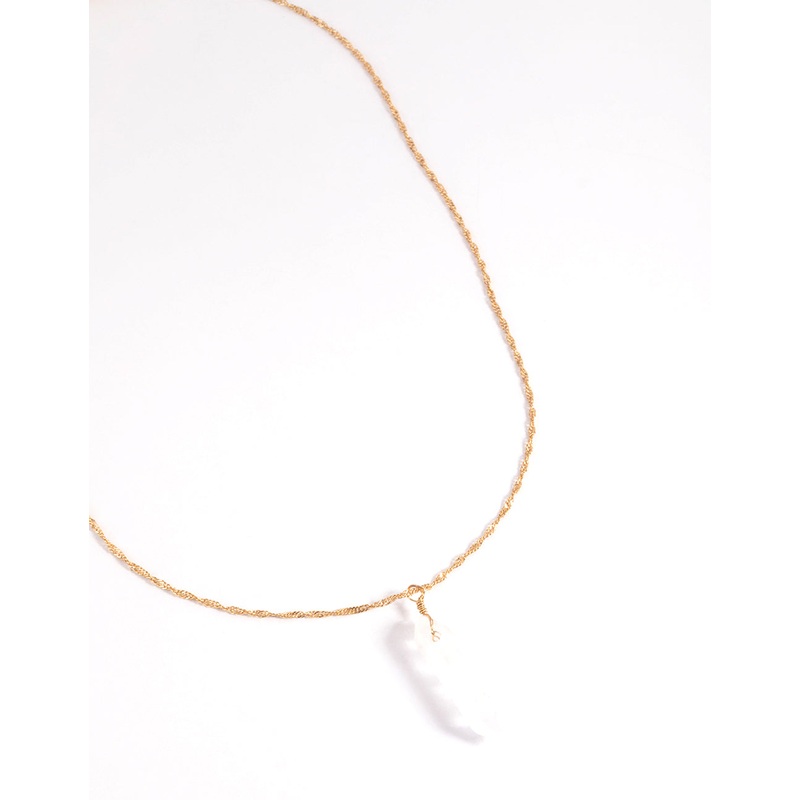 Gold Plated Clear Quartz Shard Twist Necklace