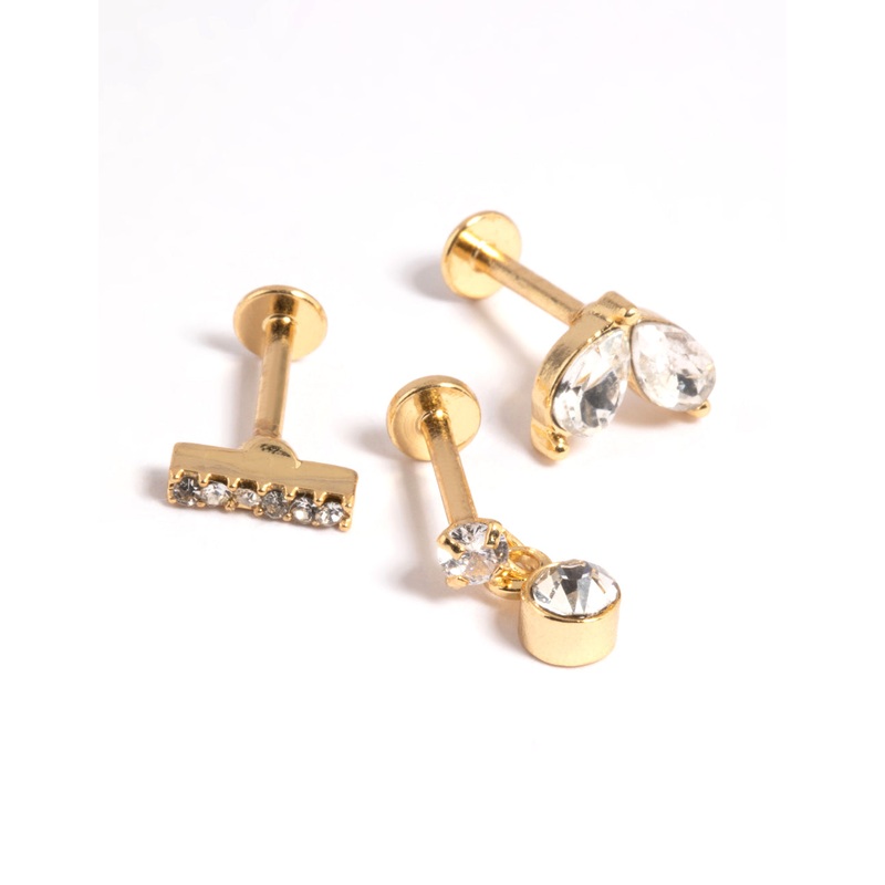 Gold Plated Surgical Steel Flat Back Pack