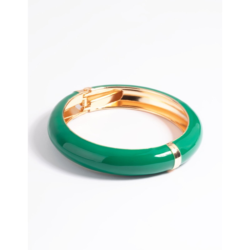 Green Enamel Clamp Bracelet