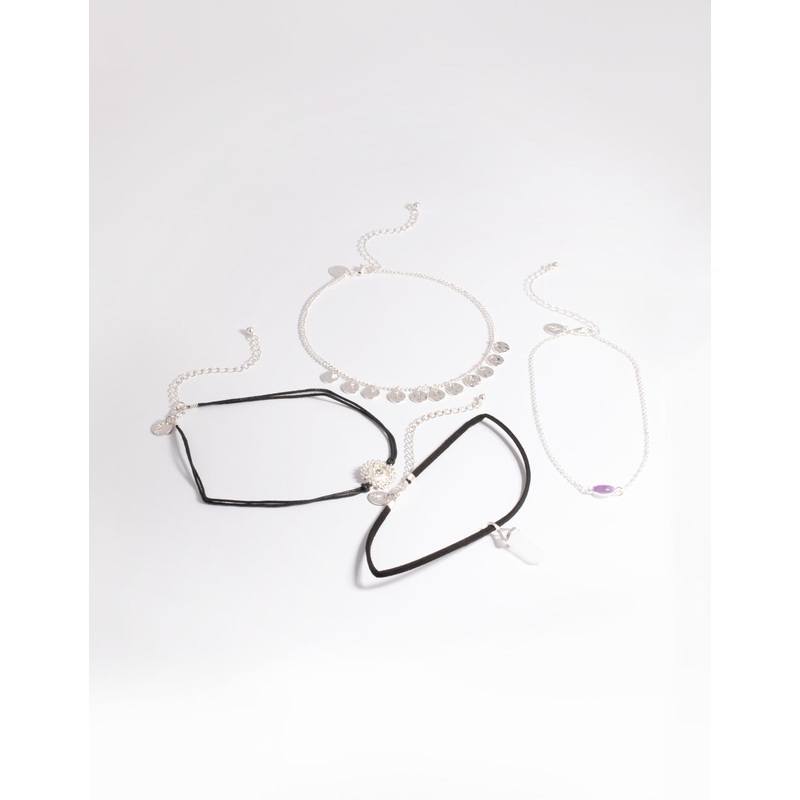 Mixed Metal Semi-Precious Stone Jingle Choker