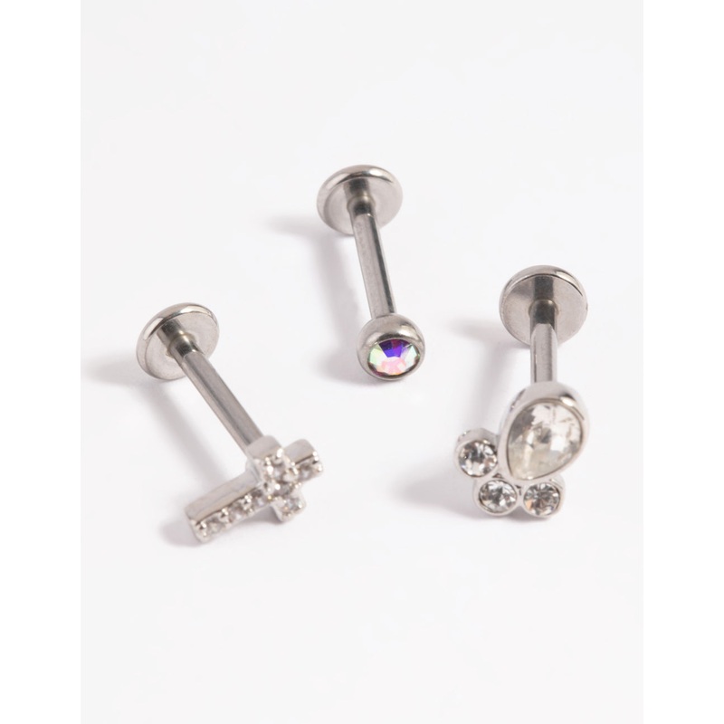 Surgical Steel Cross Flat Back Pack