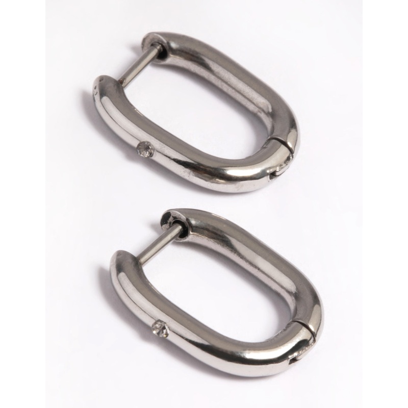 Surgical Steel Rectangular Hoop Earrings