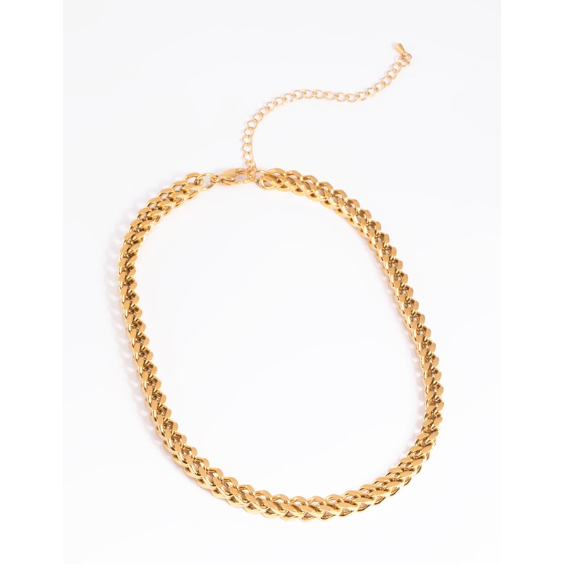 Gold Plated Surgical Steel Statement Chain Necklace