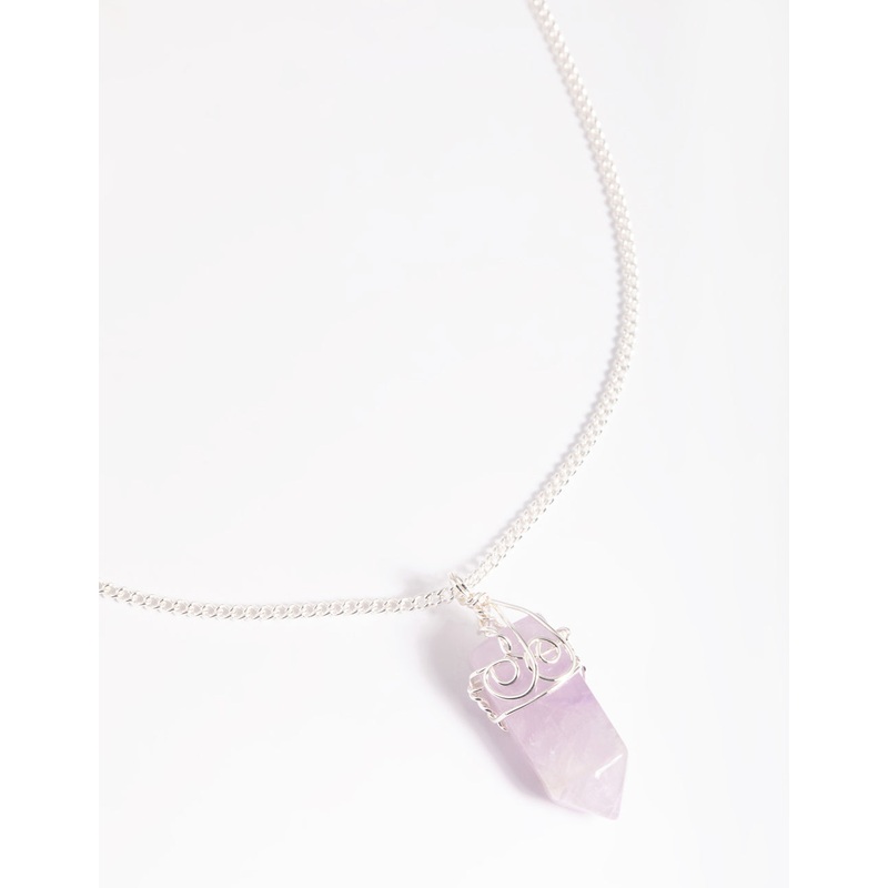 Silver Amethyst Shard Necklace