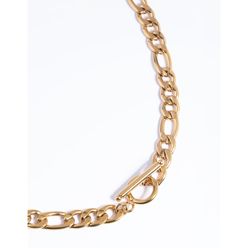 Waterproof Gold Plated Stainless Steel Fob Chain Necklace