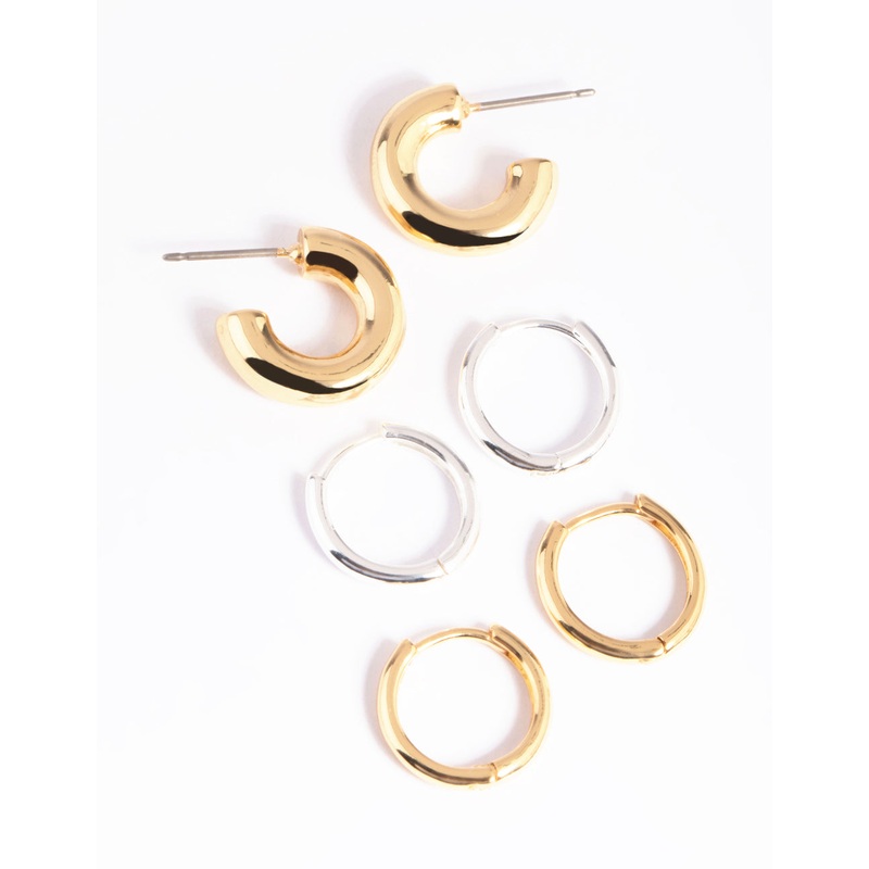 Gold & Silver Plated Hoop Earring Pack