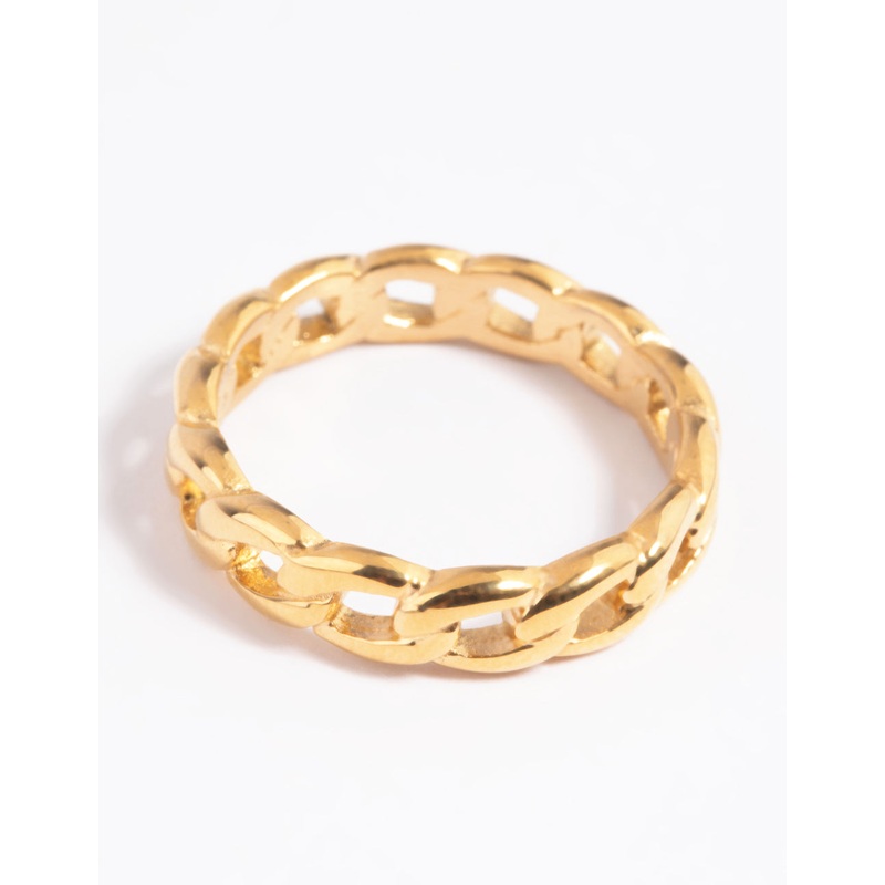 Waterproof Gold Plated Stainless Steel Chain Ring