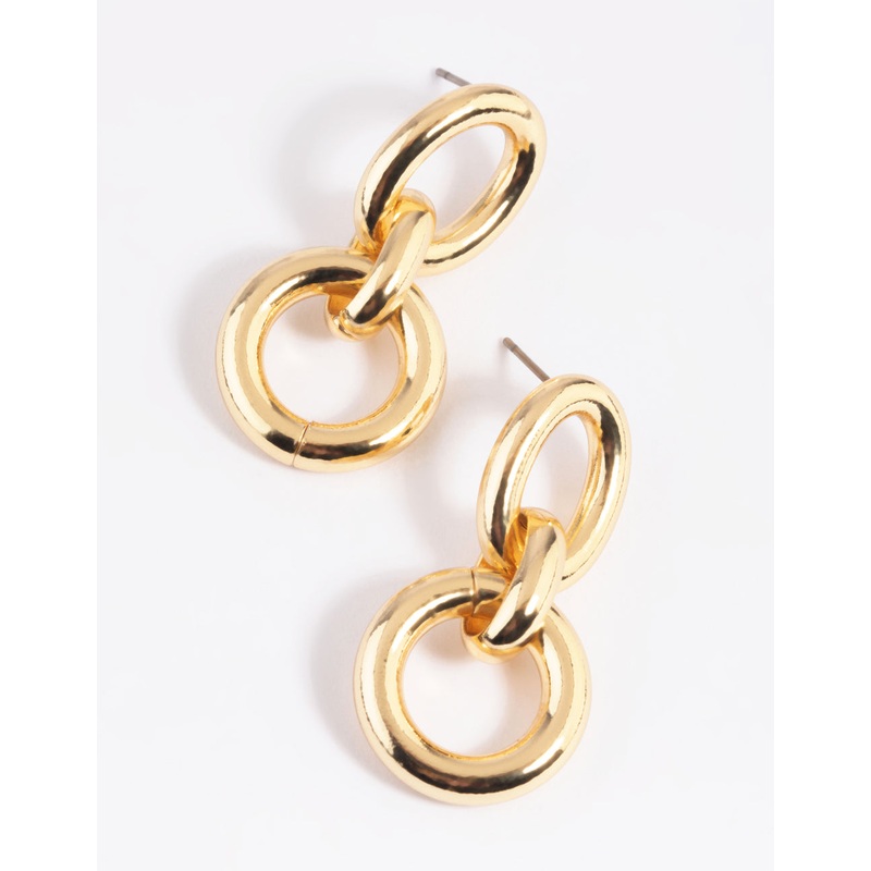 Gold Plated Link Drop Earrings