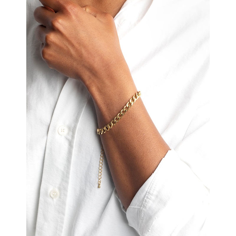 Gold Plated Surgical Steel Curb Chain Bracelet