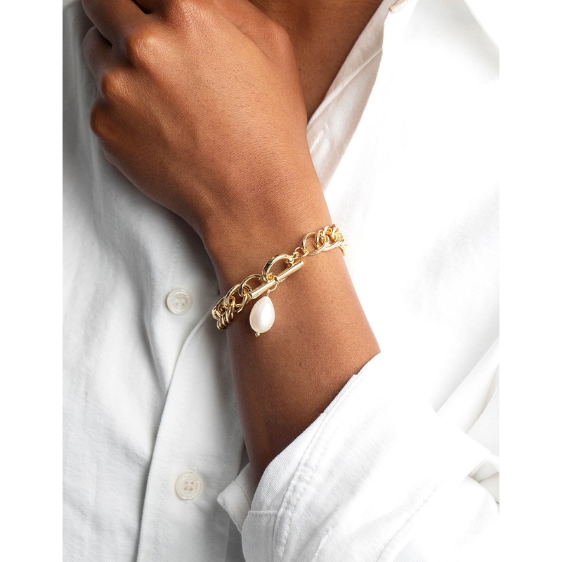 Gold Plated Surgical Steel Padlock Bracelet