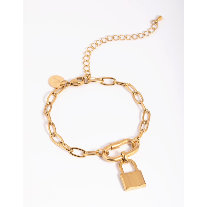 Gold Plated Surgical Steel Padlock Bracelet