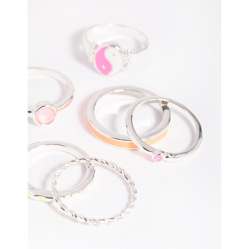 Silver Yin Yang Ring 6-Pack|SM|ML