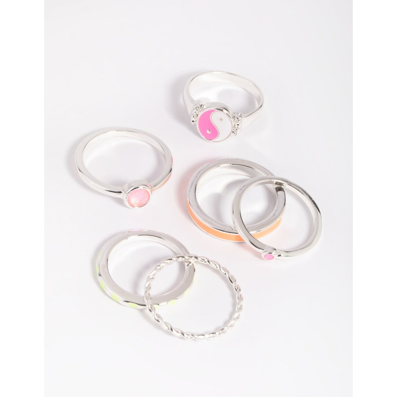 Silver Yin Yang Ring 6-Pack|SM|ML