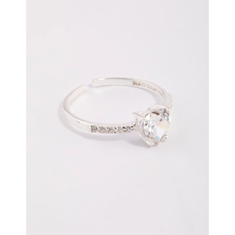 Sterling Silver Cubic Zirconia Heart Ring