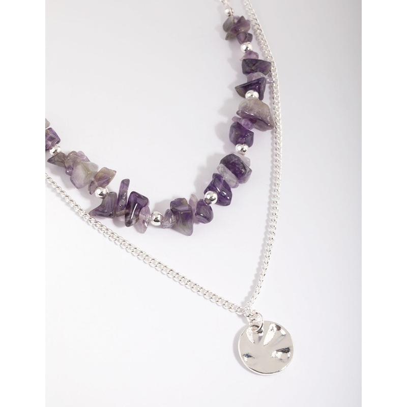 Amethyst Chip Layered Necklace