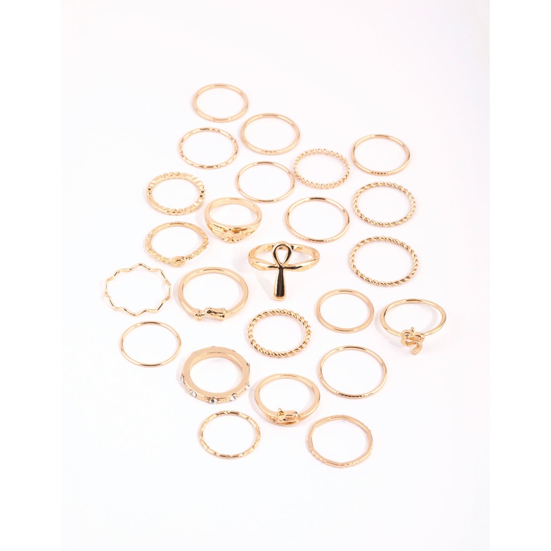 Gold Diamante Ring 24-Pack