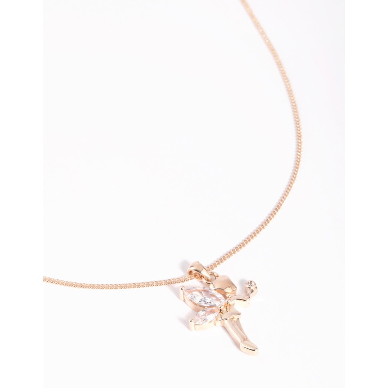 Rose Gold Cubic Zirconia Fairy Necklace