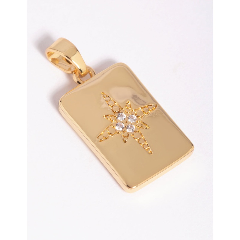 Gold Plated Celestial Charm with Cubic Zirconia