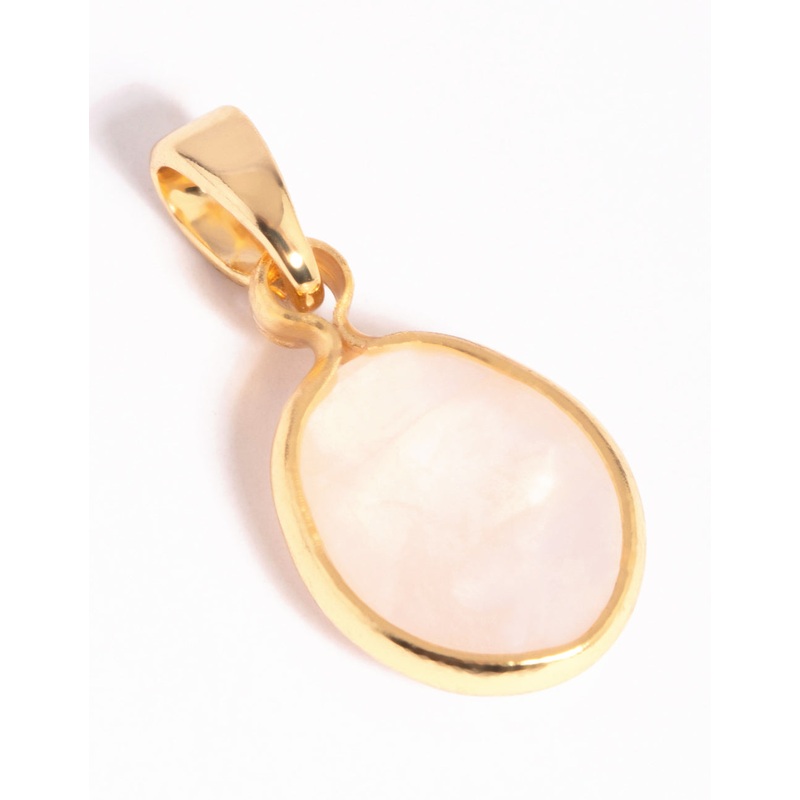 Gold Plated Charm with Rose Quartz