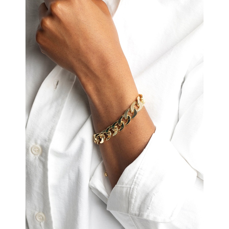 Gold Plated Curb Chain Bracelet