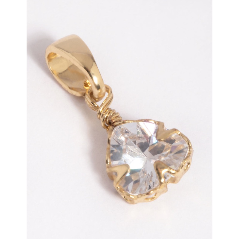Gold Plated Diamante Triangle Charm