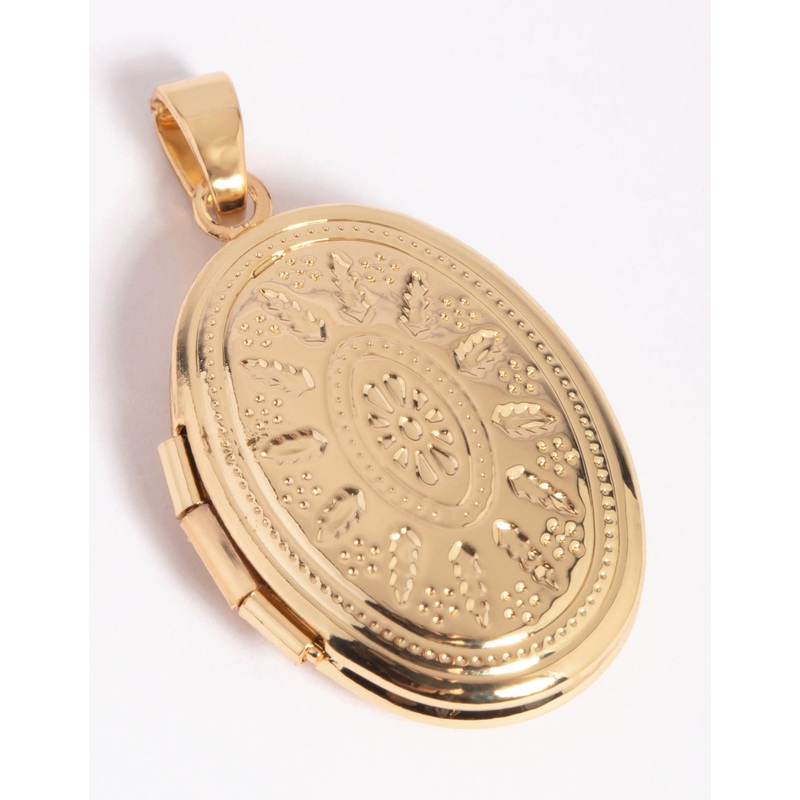 Gold Plated Oval Locket Charm