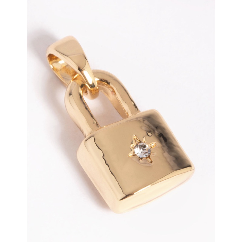 Gold Plated Star Padlock Charm