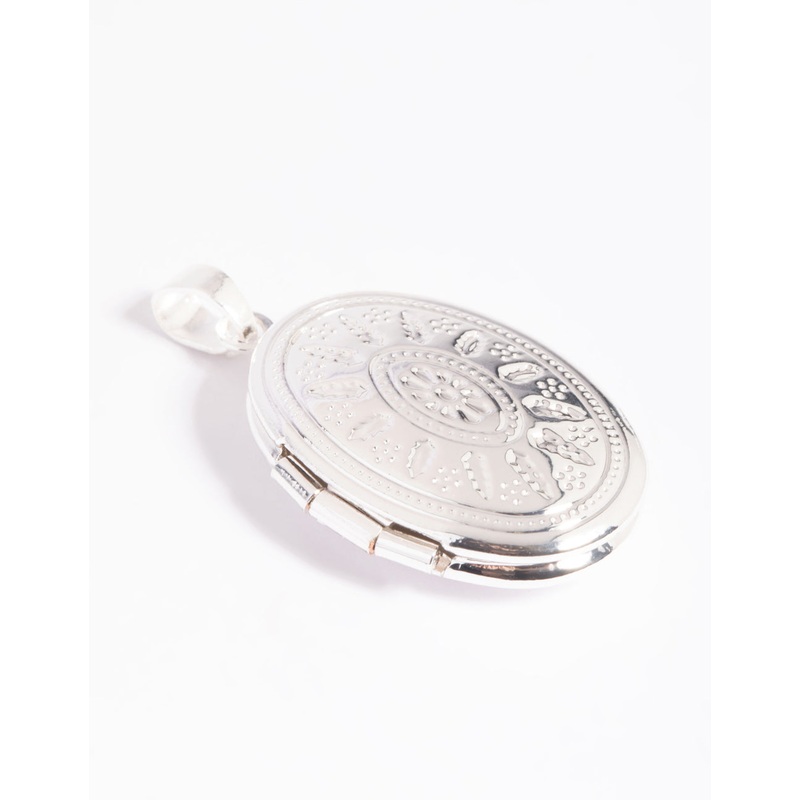 Silver Plated Oval Locket Charm